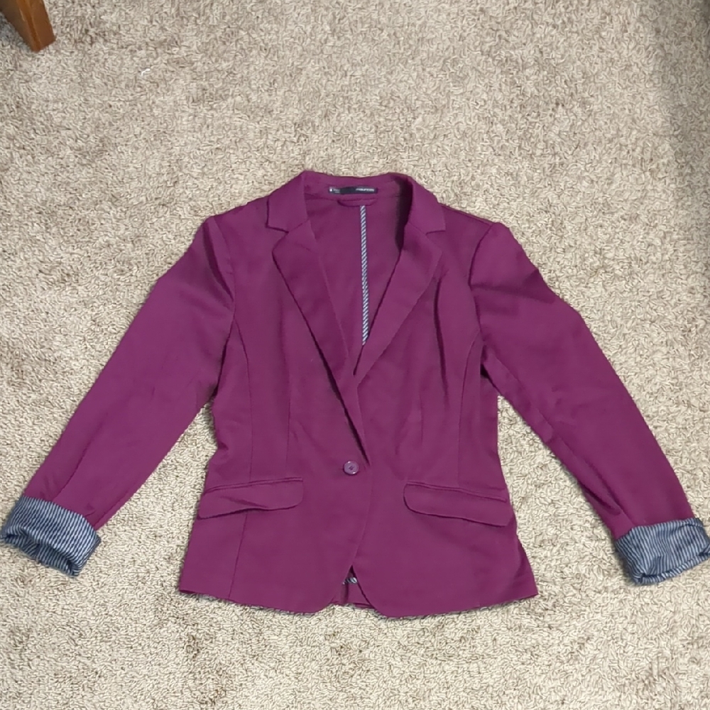 Maurices Purple Blazer with Notched Lapels